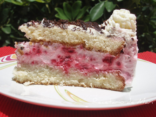 Tarta helada de frambuesas