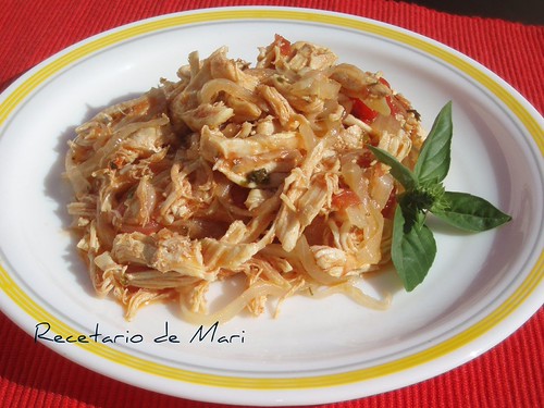 pollo desmechado